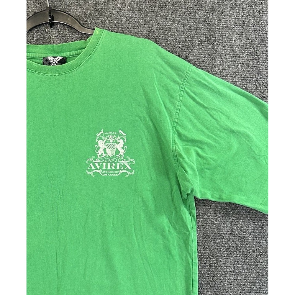 Vintage Avirex Graphic T Shirt Mens Large Green Y2K Streetwear Grunge Military